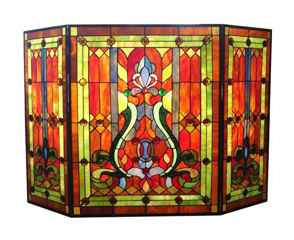 River of Goods 8221 Stained Glass Fireplace Screen