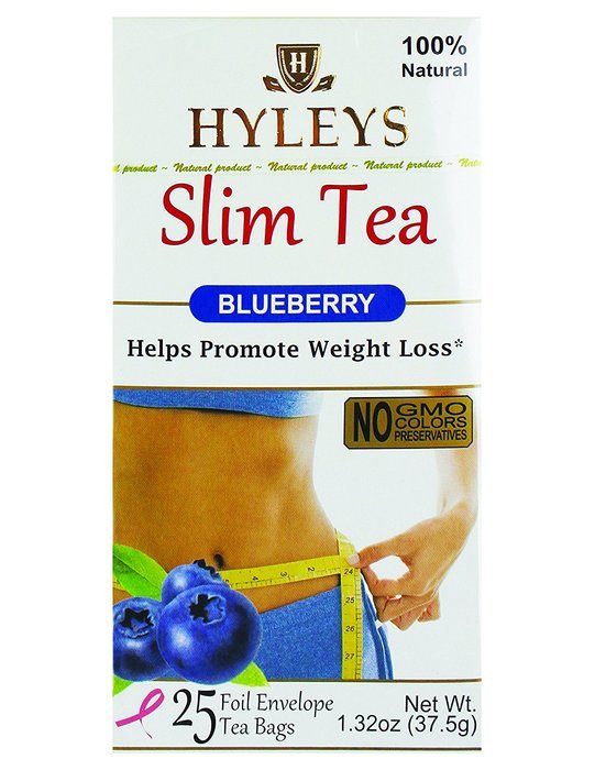 Hyleys Tea Slim Tea, Blueberry, 25 Tea Bags (1 Pack)
