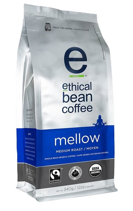 Ethical Bean Coffee Decaf, Dark Roast, Whole Bean, 12-Ounce Bag N26