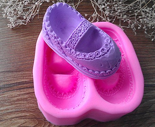 Design 474 Pair of Girls Shoes Shape Silicone Mold,Soap Mold, Cake Decoration Tool, Food Grade Material N2