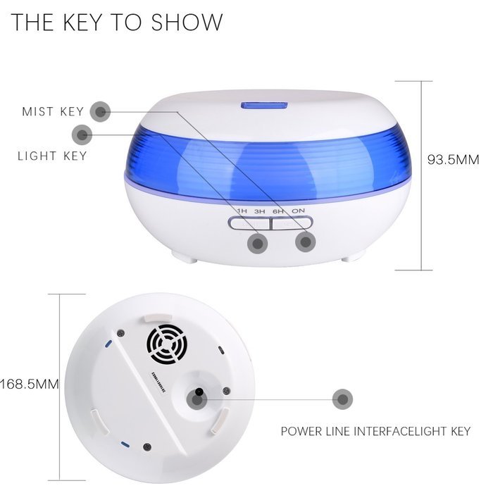 300ml Aromatherapy Essential Oil Diffuser Q-YEE Cool Mist Air Humidifier with 7 Color LED Lights Changing and... N3