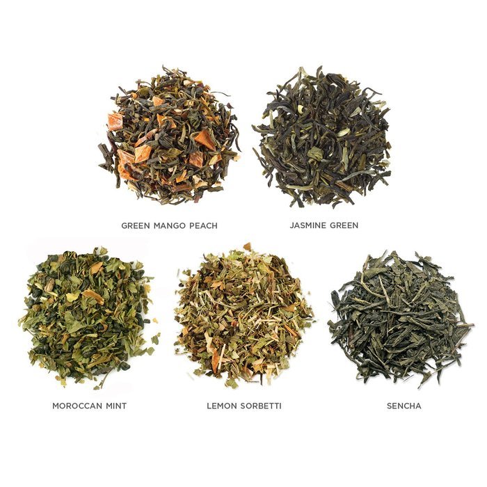 Tea Fort&eacute; Green Tea Assortment SINGLE STEEPS Loose Leaf Tea Sampler, 15 Single Serve Pouches