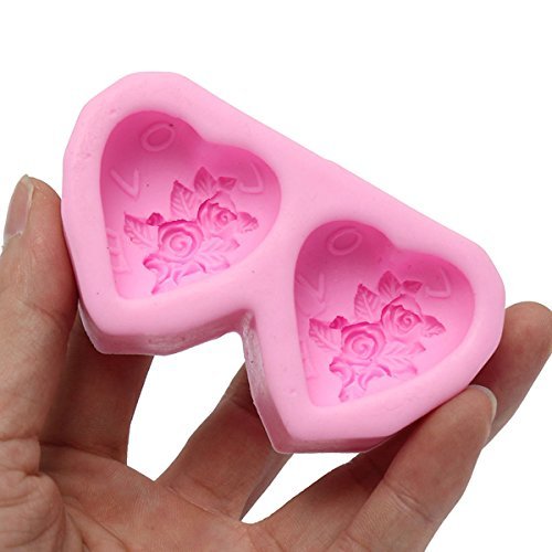 "Double Heart Shape Fondant Cake Mould Silicone Chocolate Decorating Mold" shopping