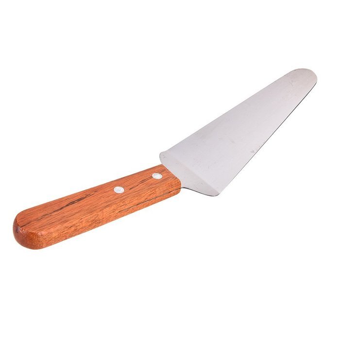 Happu-store(TM) 1 Pcs Pizza Shovel Wooden Hand Stainless Party Cake Pie Pastry Server Cutter N4