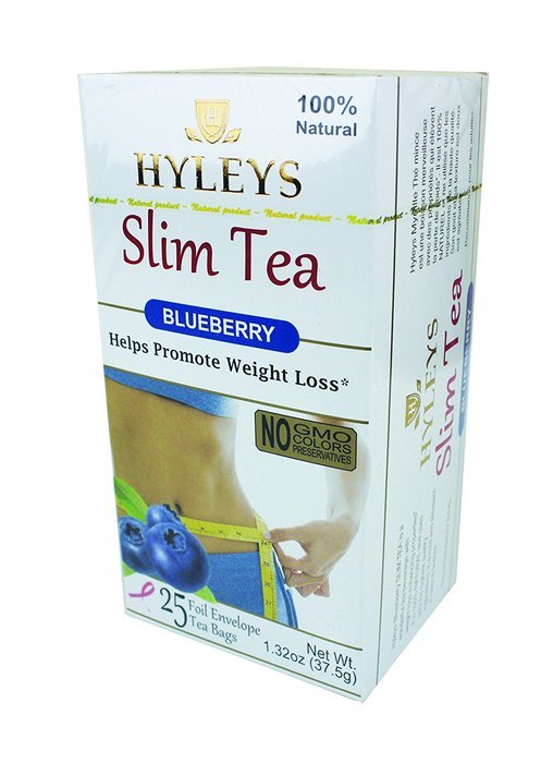 Hyleys Tea Slim Tea, Blueberry, 25 Tea Bags (1 Pack) N3