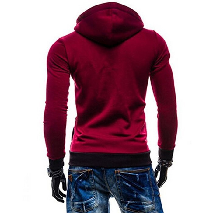 Yaheeda Men's Long Sleeve Full-zip Hooded Casual Jersey Sweatshirt Pullover Shirt