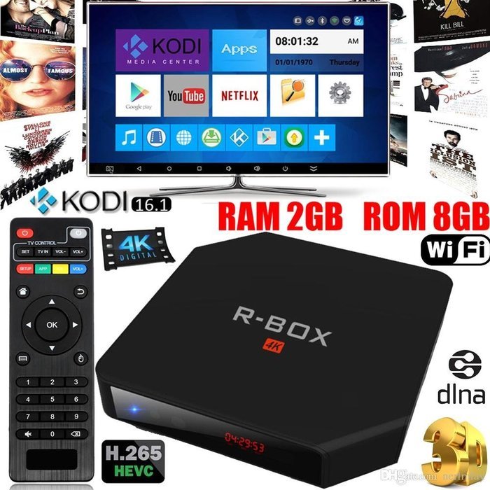 2016 NEW arrival R-BOX android tv box 2G/8G KODI 16.1 Pre-installed 4K TV BOX 100M LAN Bluetooth4.0 HDMI with...