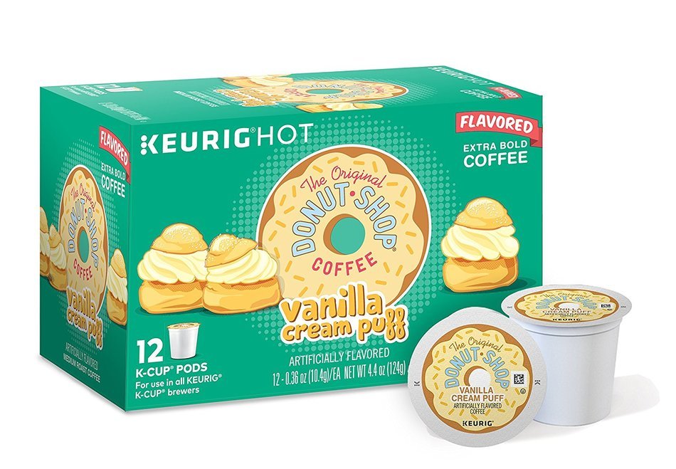 The Original Donut Shop Vanilla Cream Puff, Keurig K-cups, 12 Count (Pack of 6)