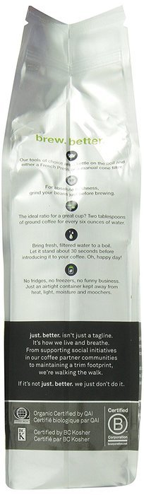 Ethical Bean Coffee Decaf, Dark Roast, Whole Bean, 12-Ounce Bag N29