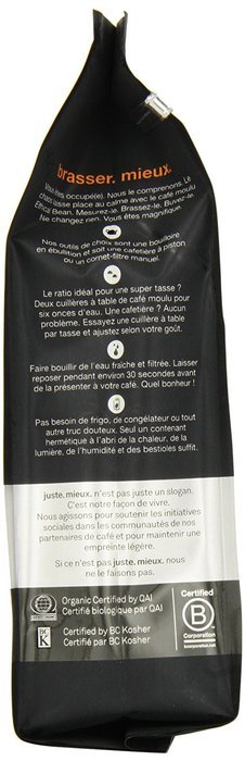 Ethical Bean Coffee Decaf, Dark Roast, Whole Bean, 12-Ounce Bag N31