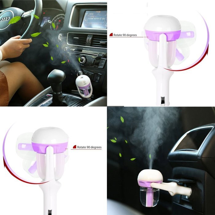 Sunnyhome007 50ml 2-in-1 Portable Mini USB Car Air Humidifier and Aromatherapy Essential Oil Diffuser, Air Purify... N15