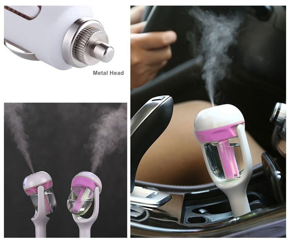 Sunnyhome007 50ml 2-in-1 Portable Mini USB Car Air Humidifier and Aromatherapy Essential Oil Diffuser, Air Purify... N16