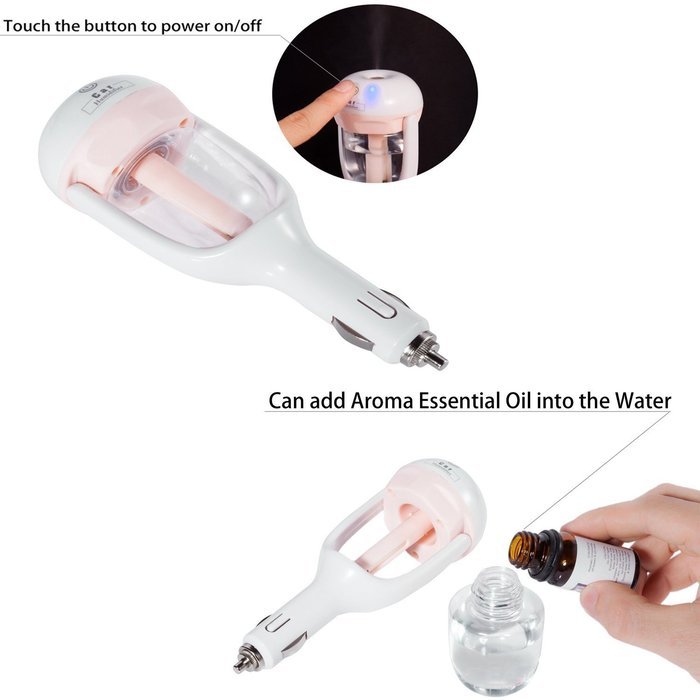 Sunnyhome007 50ml 2-in-1 Portable Mini USB Car Air Humidifier and Aromatherapy Essential Oil Diffuser, Air Purify... N17