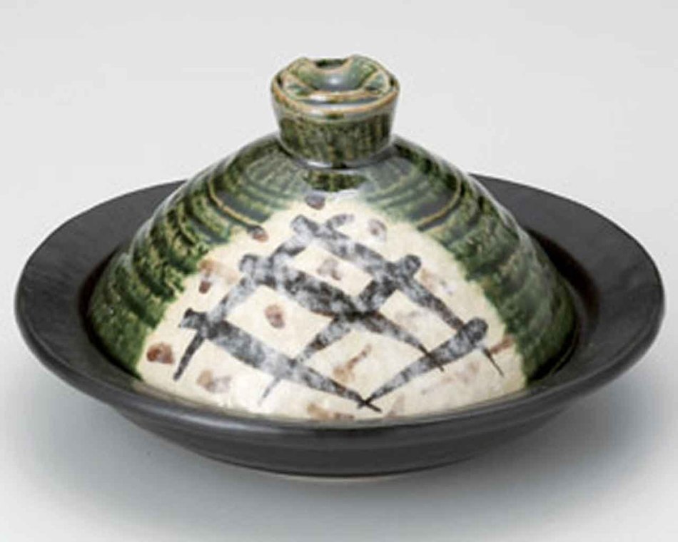 Oribe for 1-2 persons 7.3inch Donabe Japanese Hot pot Green Ceramic Made in Japan N2