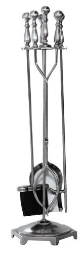 Uniflame, F-1698, 5pc Pewter Wrought Iron Fireset