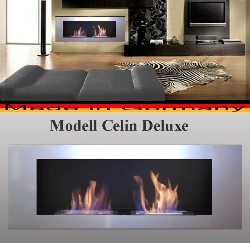 Gel + Ethanol Fire-Places Bio- Ethanol And Fire Gel Fireplace Model Celin Deluxe Silver