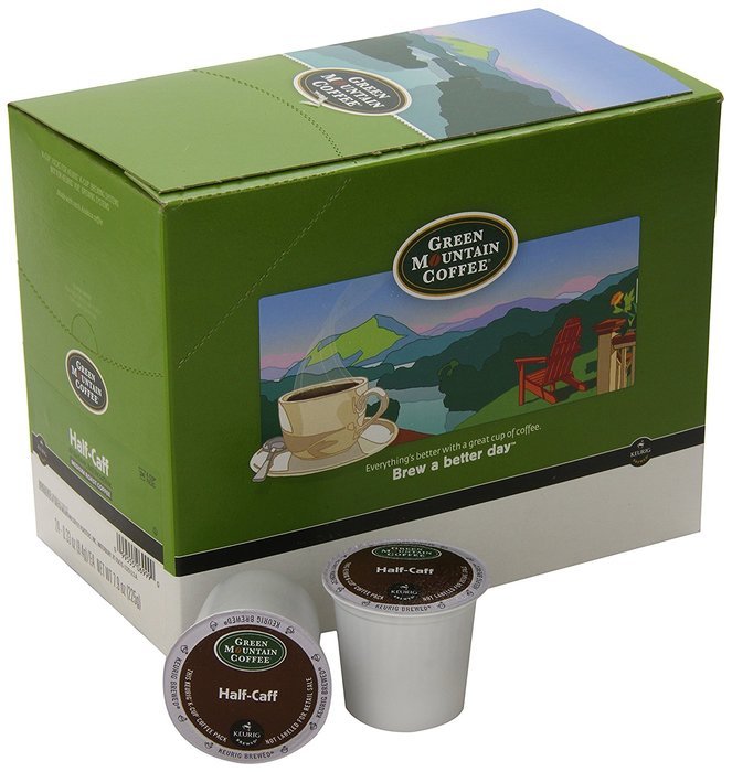 Green Mountain Coffee Half-Caff, Regular/Med Roast K-Cup Portion Pack for Keurig K-Cup Brewers, 24-Count