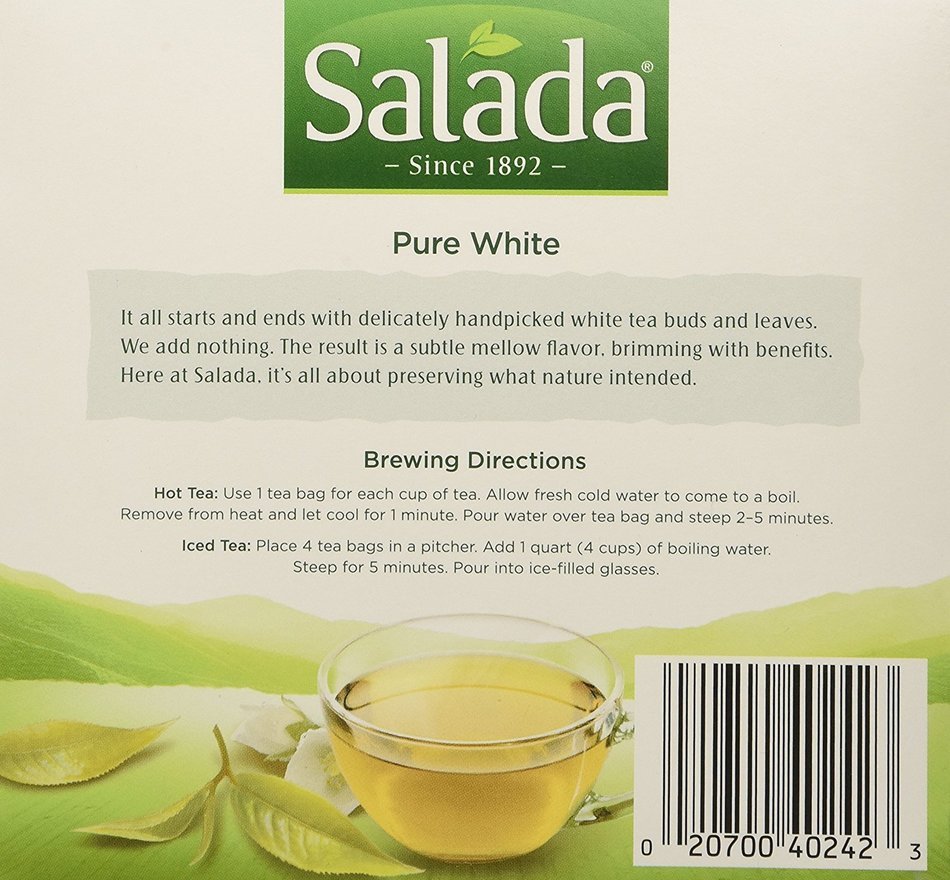Salada Pure White Tea, 40-Count Packages (Pack of 6) N2