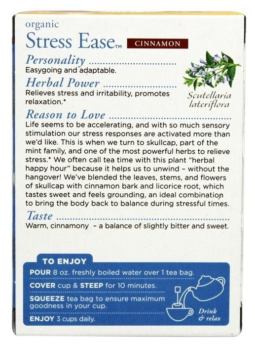 Traditional Medicinals - Organic Stress Ease Tea Cinnamon - 16 Tea Bags