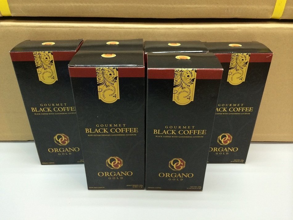 6 Boxes Organo Gold Gourmet Black Coffee - 180 Sachets