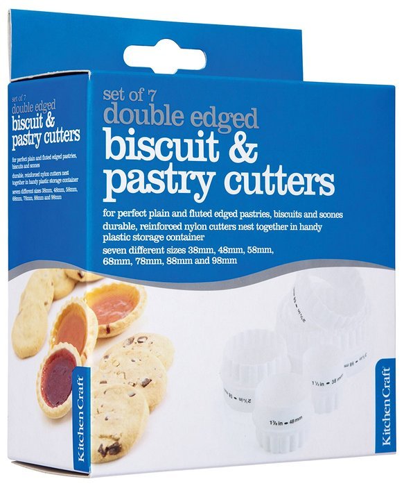Kitchen Craft Biscuit Cutters / Pastry Cutters, Plastic Double Edged, Set of 7 N2