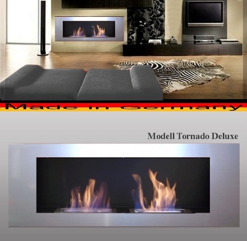 Fireplaces Manufacturer Mierzwa (DF-Shopping, Germany) Bio Ethanol Fire Place Model Tornado Deluxe Silver N3