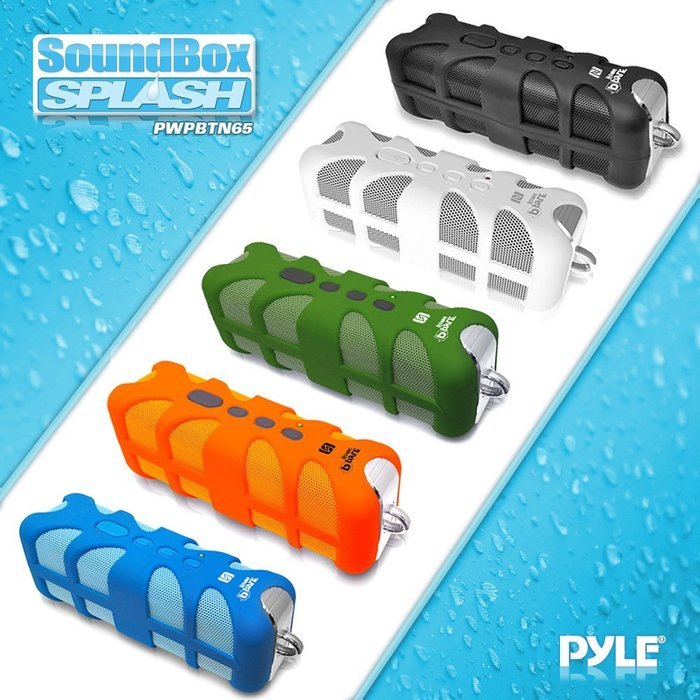 Pyle Sound Box Splash PWPBTN65BK Rugged and Splash-Proof Bluetooth Marine Grade Wireless Speaker with NFC Pairing... N12
