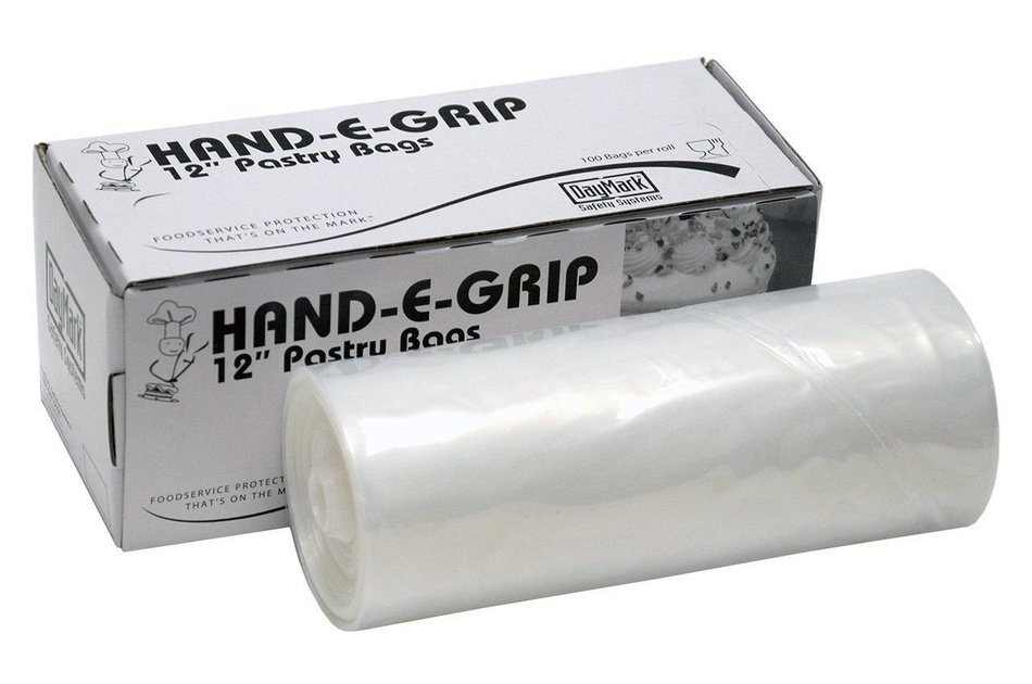 DayMark 115435 12" Hand-E-Grip Disposable Pastry Bag with Dispenser (Roll of 100), New,
