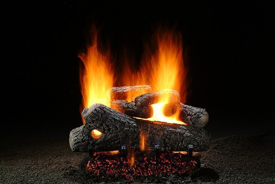 Premium Hargrove Classic Oak 15 inch Gas Log Set with Burner