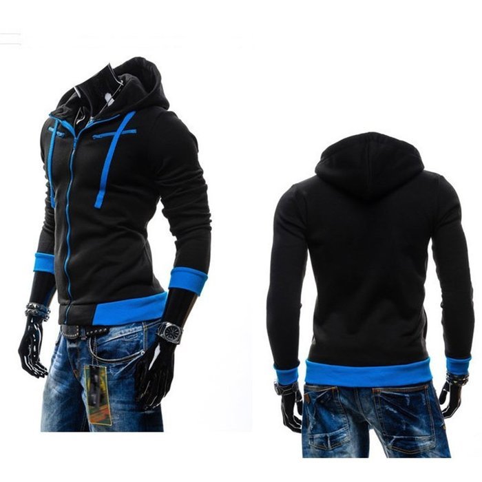 Yaheeda Men's Long Sleeve Full-zip Hooded Casual Jersey Sweatshirt Pullover Shirt N3