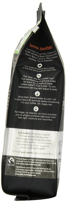 Ethical Bean Coffee Decaf, Dark Roast, Whole Bean, 12-Ounce Bag N40