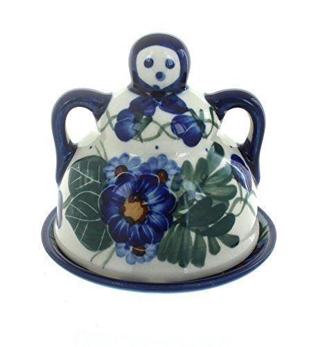 Polish Pottery Forget Me Not Small Cheese Lady