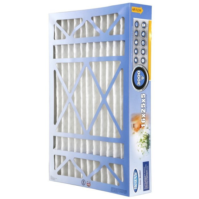BestAir CB1625-13R Carrier/Bryant Pleated Filter, 16 by 25 by 5" N5