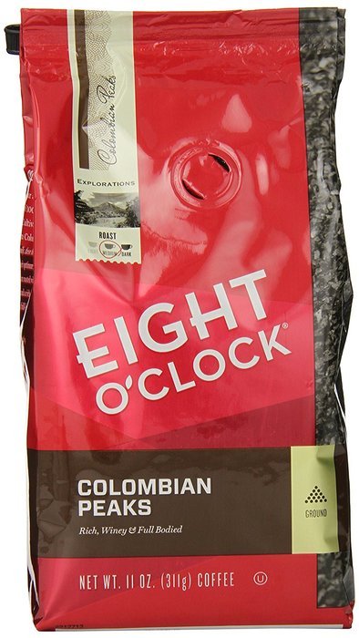 Eight O'Clock Colombian Peaks Ground Coffee, 11-Ounce Bags (Pack of 6)