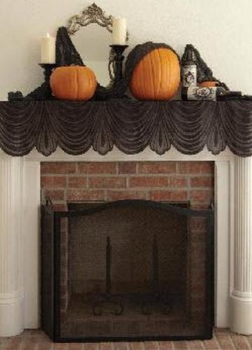 Heritage Lace Halloween Phantom Drape Mantle Scarf 60 x 20" N2