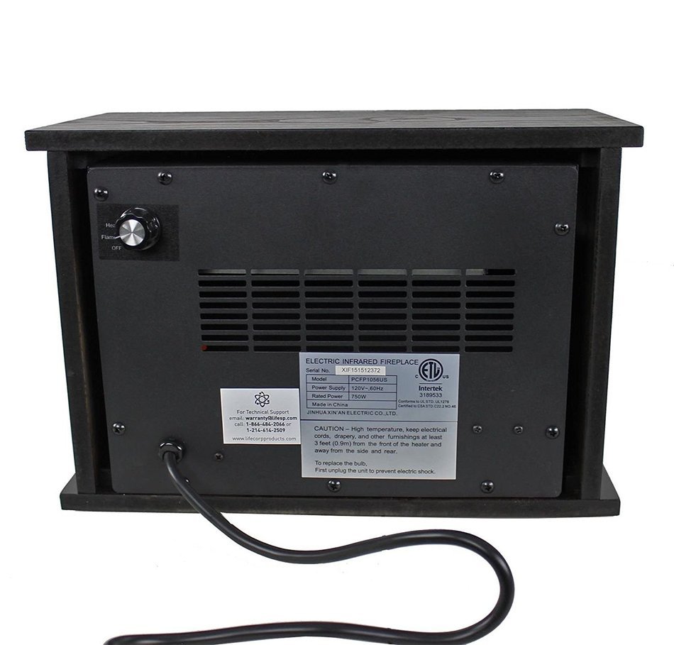 Youzee 750W Infrared Quartz Mini Wood Fireplace Space Heater | LS-PCFP1056