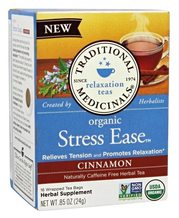 Traditional Medicinals - Organic Stress Ease Tea Cinnamon - 16 Tea Bags N2