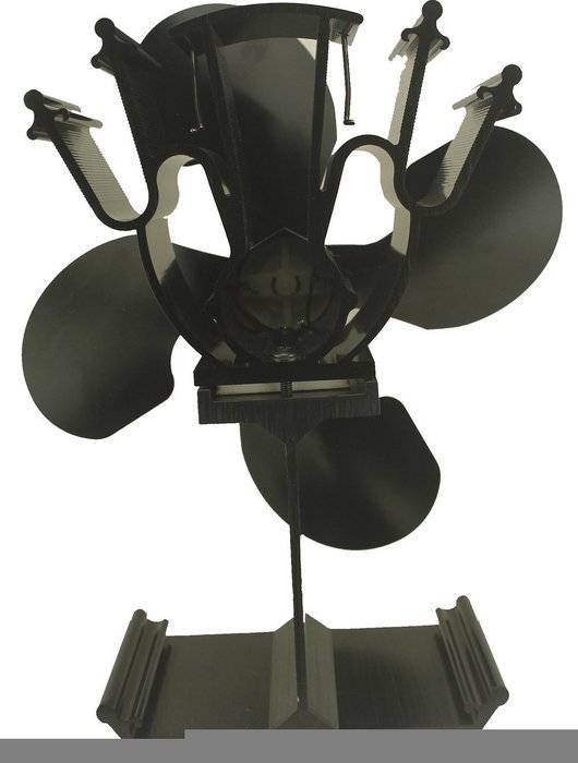 4-Blade Heat Powered Stove Fan for Wood / Log Burner/Fireplace - Eco Friendly(Black)