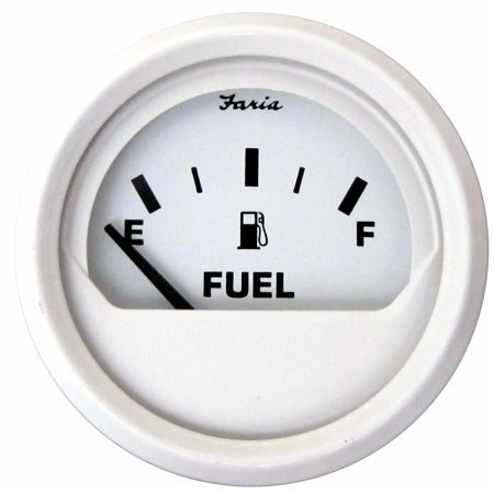 Faria Beede Instruments 13101 2 in. Dress White Fuel Level Gauge