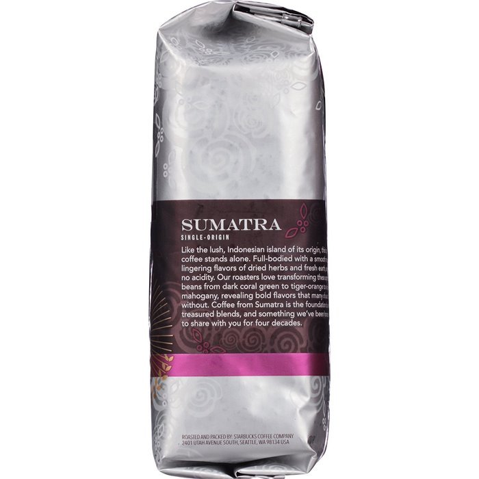 Starbucks Ground Coffee, Sumatra, 12 Ounce, 6 Count N8