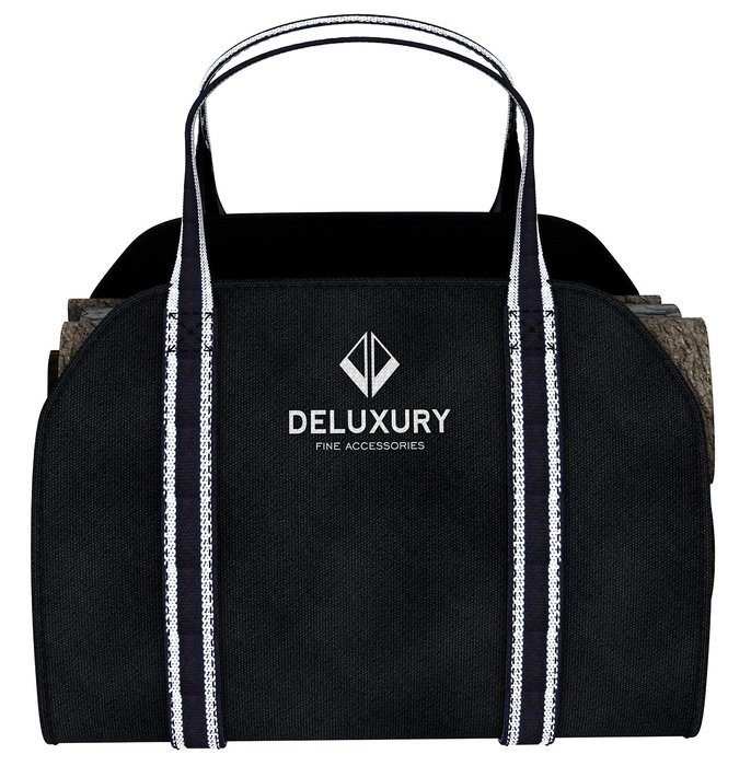Firewood Carrier - Deluxury Fireplace Accessories: Durable Canvas Handler, Log Tote and Carrying Bag - Premium...