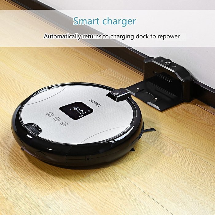 JISIWEI S+ Wi-Fi Enabled Robotic Vacuum Floor Cleaner with Camera and Mobile App Remote Control for Pets and Allergies... N4