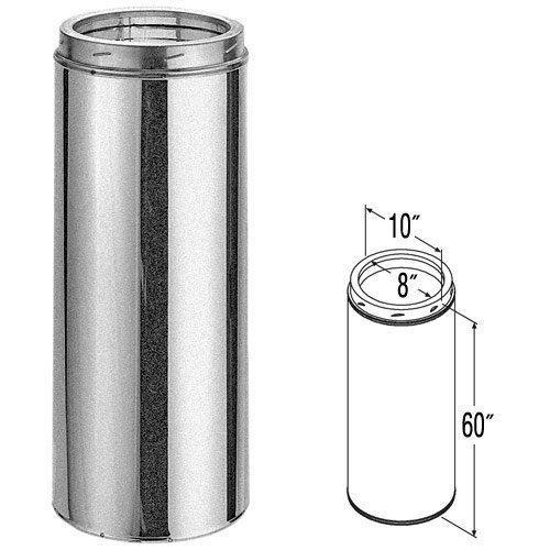 8'' x 60'' DuraTech Galvanized Chimney Pipe - 9609GACF