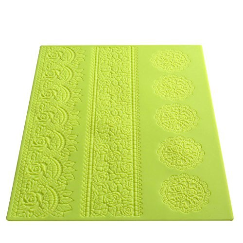 "Large Silicone Lace Flower Mat Embosser Fondant Cake Mold" shopping N4
