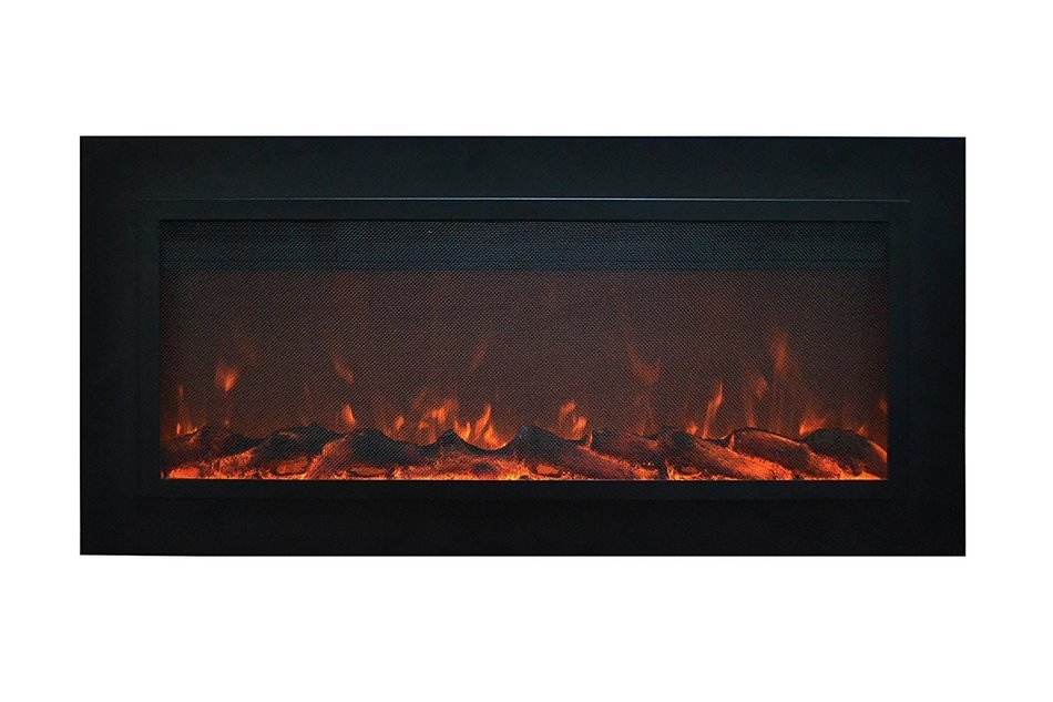 Touchstone 80013 Sideline&reg; Steel In-Wall Recessed Electric Fireplace, 50 Inch Wide, 1500/750 Watt Heater (Black...