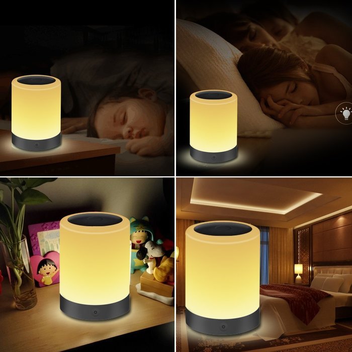 Wireless LED Bluetooth Speakers,Dimmable Night Light with Bluetooth 4.0 Speaker, Smart Touch LED Mood Lamp, Muisc... N3