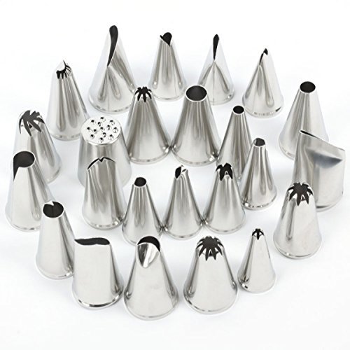 24pcs Icing Piping Nozzles Pastry Tips Cake Bakery Sugarcraft Decor Tool Set N4