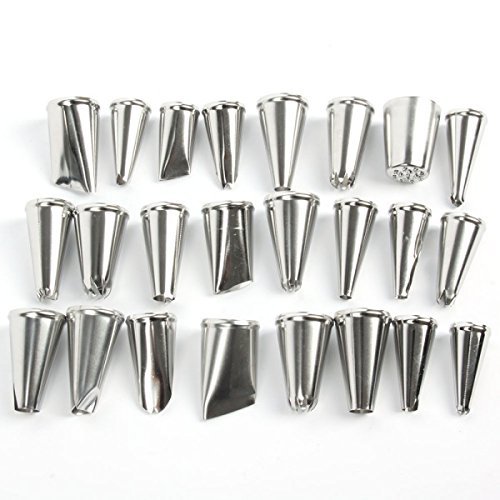 24pcs Icing Piping Nozzles Pastry Tips Cake Bakery Sugarcraft Decor Tool Set N6