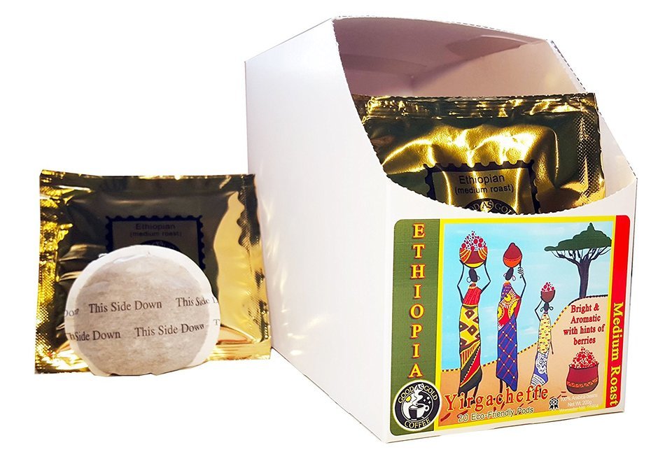 ETHIOPIAN COFFEE PODS - Good As Gold Coffee - (1 Box / 20 Coffee Pods)