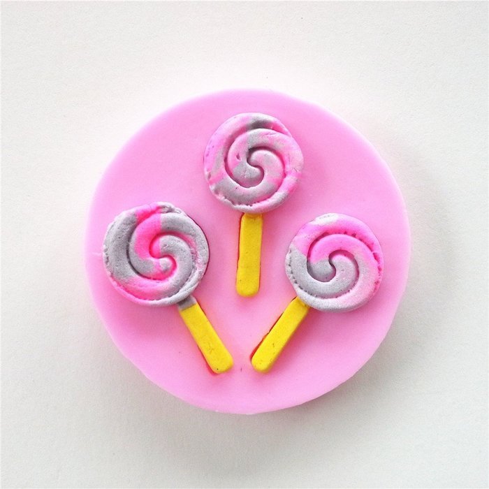 Wocuz W0442 3 Capacity of Mini Lollipop Candy Making Silicone Mold Cake Decoration Mould Fondant Chocolate Small...